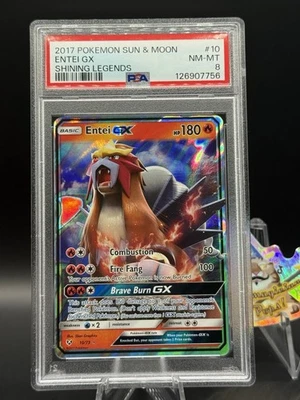 PSA 8 Entei GX 10/73 Shining Legends Pokemon - Image 1 of 2