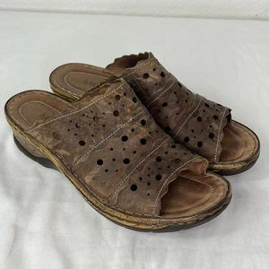 Josef Seibel Wedge sandals, slip on leather upper and lining size EU41/US10-10.5 - Picture 1 of 11