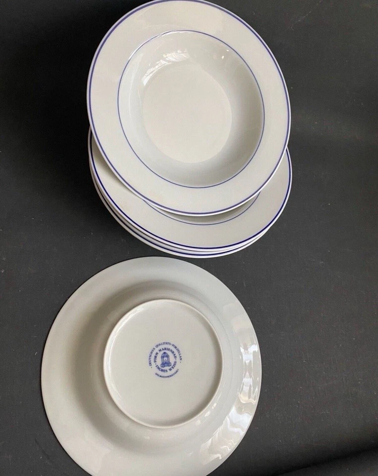 4 X Ingres Weiss Form Marienbad Blauband Blaues Band Suppenteller Neuwertig!! - Bild 1 von 1