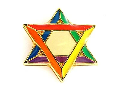 Pin Solapa Arco Iris Orgullo Gay Estrella de David Foto 1 de 3