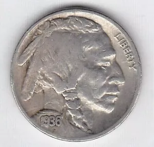 S Buffalo Nickel 1936 en buen estado ~ POR FAVOR VEA EL ESCANEO stk 604 - Imagen 1 de 5