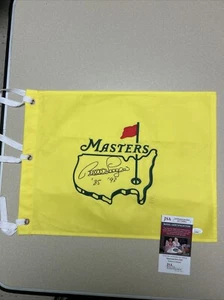 BERNHARD LANGER AUTOGRAFO FIRMATO MASTERS FLAG JSA COA GOLF NON DATATO PGA - Foto 1 di 5