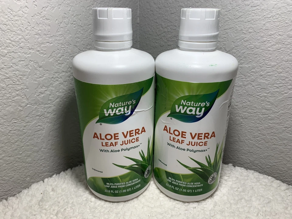 (Paquete de 2) Jugo de hoja de aloe vera Nature's Way con Polymax+, 99,5 % aloe purificado Foto 1 de 4
