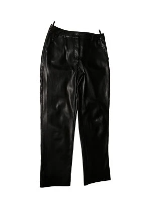 Elie Tahari Faux Leather Straight Leg Black Pants Size 8 - Image 1 of 4