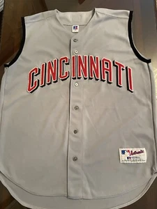Vintage Cincinnati Reds Authentic On-Field Russell Vest Away Jersey 44/L - Picture 1 of 8