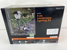 Portfolio 6 pc Landscape Light Lighting Black Solar Integrated LED Path Kit