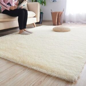 Fluffy Rugs Anti Slip Shaggy Carpet Mat Super Soft Living Room Floor Area New