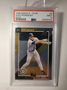 1998 Pinnacle Zenith GOLD Z Team Alex Rodriguez - PSA 9 - Picture 1 of 2