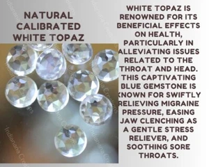 Calibrated White Topaz Round Rose Cut 5x5mm To 12x12mm Natural Gemstone - Imagen 1 de 8