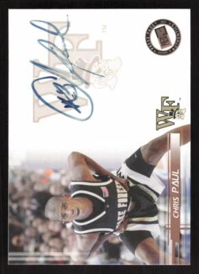 Pase de prensa Chris Paul 2005 sin autógrafo logotipo escolar radiocontrol Wake Forest Foto 1 de 2