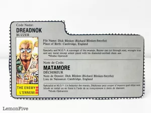 G.I JOE - BUZZER - FILE CARD - Original Canadian Version Vintage ARAH Cobra - Picture 1 of 1