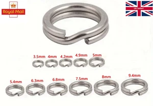 Fishing Split Rings Strong Stainless Steel Sea Rig Links Small Large Attach Hook - Picture 1 of 25