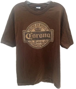Vintage Corona Extra Beer Cold Cerveza T-Shirt Herren Large braun bestickt Tee - Bild 1 von 6