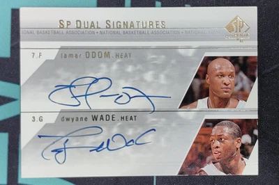2004 Upper Deck SP Authentic Lamar Odom Dwyane Wade Dual Signatures Auto #OW-A - Image 1 of 3