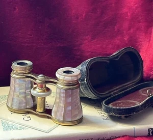 French 1900 Antique Pearl Opera Glasses, Signed Marchand, Paris Read Description - Picture 1 of 11