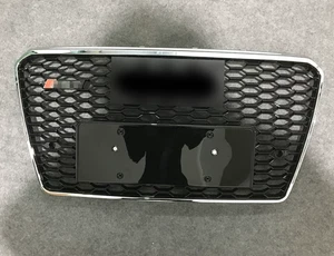 For 2012-2015 Audi A7 S7 RS silver Front bumper Honeycomb Grille Mesh Grill - Foto 1 di 3