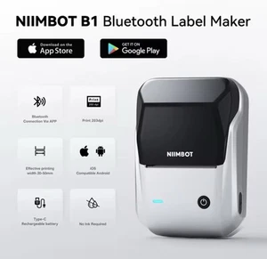 NIIMBOT B1 Mini Thermodrucker Bluetooth 2” Etiketten für Smartphone & PC - Bild 1 von 4