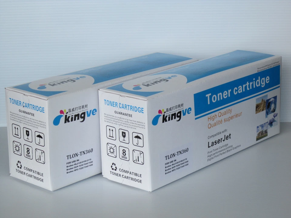 2PK TN-360 TN360 Black Compatible Toner for Brother DCP7030 HL2140  MFC7340  - Image 1 of 1