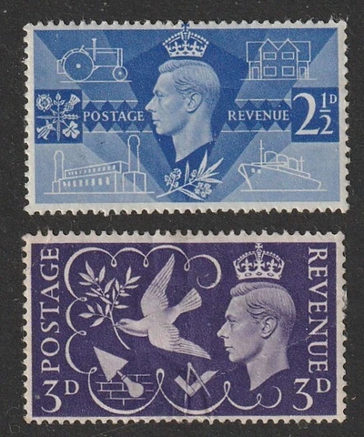GB 1946 Peace Set SG 491-492 MM Cover
