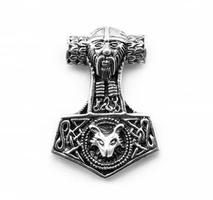 Anhänger Thorhammer mit Odins Kopf 925er Silber! + GRATIS-Schmuckband! - Bild 1 von 2