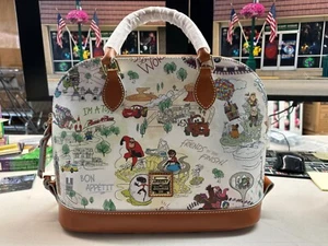 Disney Parks Pixar Maps Dooney & Bourke Zip Satchel Bag - Picture 1 of 2