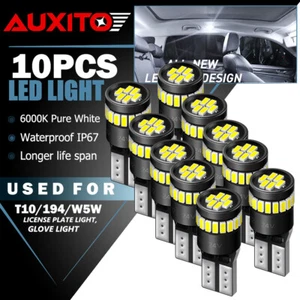 10pcs LED T10 194 168 W5W Canbus White Dome License Side Marker Light Bulb 6000K - Picture 1 of 9