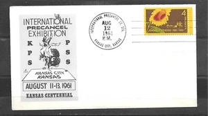 1961 INTERNATIONAL PRECANCEL EXH. KANSAS CENTENNIAL Event Cover, KANSAS CITY, KS - Picture 1 of 2