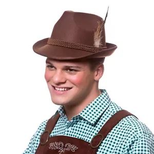 German Bavarian Oktoberfest Hat Brown Beer Festival Fancy Dress Tinker Hat Adult - Picture 1 of 1
