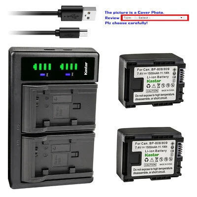 Kastar Battery LTD2 USB Charger for Canon BP-809 Canon VIXIA HF S10 HFS10 Camera
