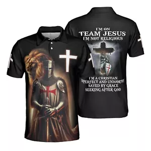 I'm On Team Christian Jesus Polo Shirts 3D for Men and Women - Picture 1 of 4