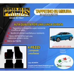 Tappeti Tappetini su misura MOQUETTE e BATTITACCO per Avdi Q3 I 08.2011-07.2018 - Picture 1 of 5