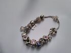 925 Sterling Silver Charm Bracelet Heavy Solid Piece Good Price
