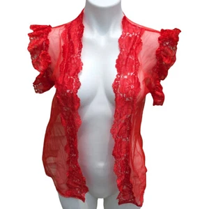 De colección Alana Gale Íntimates Talla Pequeña Rojo Encaje Malla Chal Cubierta Capas - Imagen 1 de 11