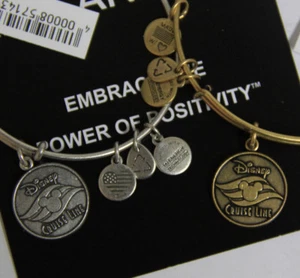 NEW w/Tags Disney Alex & Ani Cruise Line Charm Bracelet Bangle - Gold - RETIRED - Picture 1 of 4
