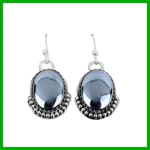 Mothers day Deal 925 Sterling Silver Natural Shungite Dangling Earrings Jewelry - Picture 1 of 7