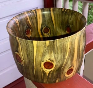 Hawaiian Norfolk Pine Wood Chawan Calabash~Gallery & Collector Quality (721-5) - Picture 1 of 10