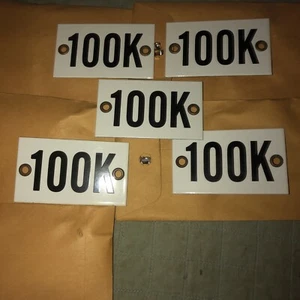 Lote de 5 letreros de porcelana antiguos de colección de 100 k artículos publicitarios hombre cueva como nuevos - Imagen 1 de 3