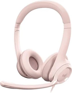 Logitech H390 | Wired Headset | Noise Cancelling Microphone | USB-A | Rose - Picture 1 of 9