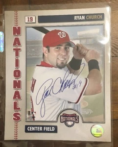 RYAN CHURCH AUTOGRAPHED SIGNED AUTO BASEBALL PHOTO 8x10 NATIONALS - Picture 1 of 1