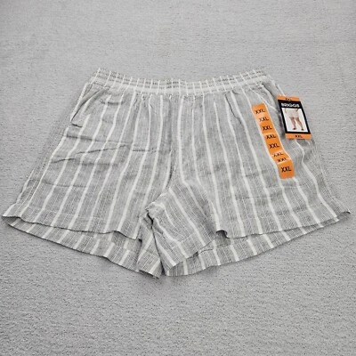 Briggs New York Womens 2XL Linen Blend Pull-on Summer Shorts Black Striped NWT - Image 1 of 4
