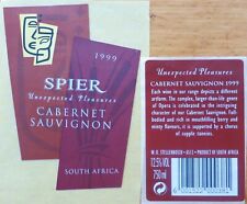 etiquettes vins SOUTH AFRICA SPIER cabernet Sauvignon 1999   Wine labels 