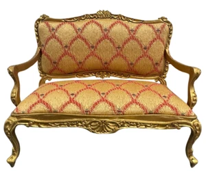 Casa de Muñecas Oro Luis XV Rococó Oro Sofá Sofá Sofá Miniatura JBM Muebles 1:12 - Imagen 1 de 8