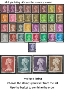 GB Nuevo Máquina Litográfico Elíptico Y1760-Y1803 MNH - Múltiple Listado - Imagen 1 de 28