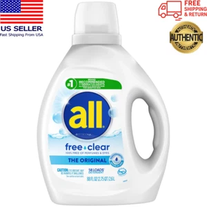 Detergente liquido per bucato trasparente per pelli sensibili 58 carichi 88 fl oz - Foto 1 di 3