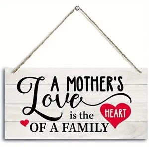 Mother Wall Sign "A Mother's Love is the Heart of a Family" Hanging Plaque Mum - Picture 1 of 6