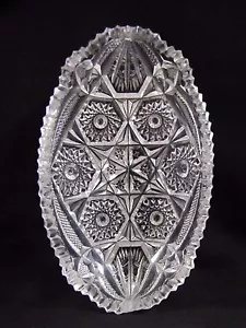 Crystal Dish Tray with Star Design Oblong Vintage - Picture 1 of 7
