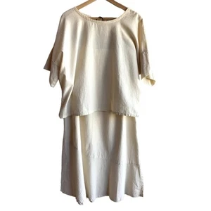 B' Gauze Yellow Cotton Gauze Top and Skirt Set - Made in USA - size M(?) read - Picture 1 of 11