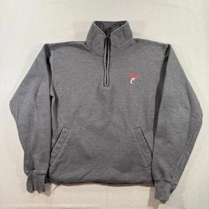 Champion Cincinnati Bearcats Quarter Zip Pullover Mens Medium Gray Fleece UC - Picture 1 of 8