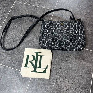 Ralph Lauren Carter Crossbody Handbag Locking Chains NEW Dustbag Navy - Picture 1 of 6