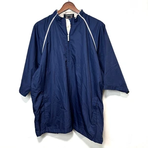 Vintage Smith & Tweed Golf Navy Blue Windbreaker Short Sleeve Pullover Mens M - Picture 1 of 4